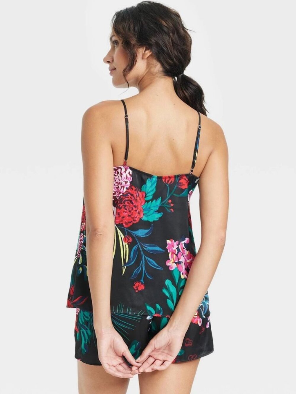 Stars Above Camisole & Shorts Pajama Set Black Floral ** S/XS - Picture 2 of 10